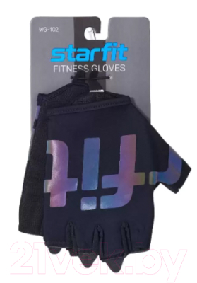Перчатки для фитнеса Starfit WG-102 (L, черный/светоотражающий)