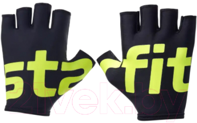 Перчатки для фитнеса Starfit WG-102 (L, черный/ярко-зеленый)