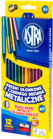 Набор цветных карандашей Astra Black Wood Metallic / 312114002 (12цв) - 