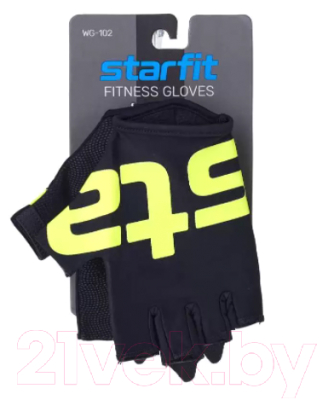 Перчатки для фитнеса Starfit WG-102 (XL, черный/ярко-зеленый)