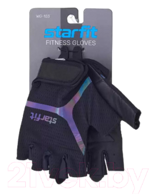 Перчатки для фитнеса Starfit WG-103 (L, черный/светоотражающий)