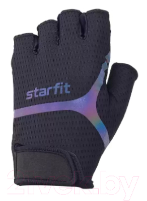 Перчатки для фитнеса Starfit WG-103 (M, черный/светоотражающий)
