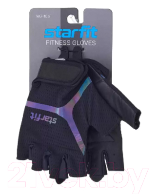 Перчатки для фитнеса Starfit WG-103 (S, черный/светоотражающий)