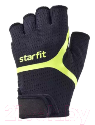 Перчатки для фитнеса Starfit WG-103 (L, черный/ярко-зеленый)