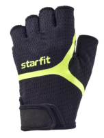 Перчатки для фитнеса Starfit WG-103 (M, черный/ярко-зеленый) - 