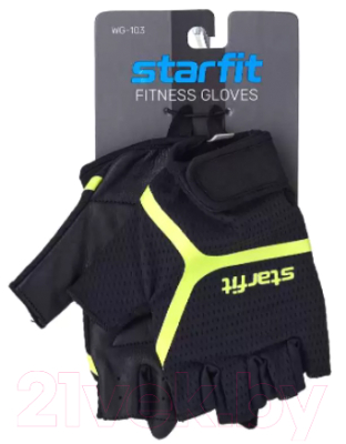 Перчатки для фитнеса Starfit WG-103 (XL, черный/ярко-зеленый)