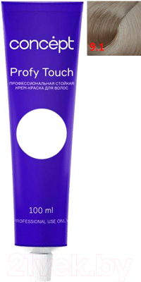 Крем-краска для волос Concept Profy Touch Стойкая 9.1 (100мл, светлый пепельный болндин)