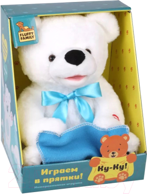 Мягкая игрушка Fluffy Family Мишка Ку-ку / 681958 (белый)