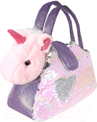 Мягкая игрушка Fluffy Family Единорог в сумочке с пайетками / 681687