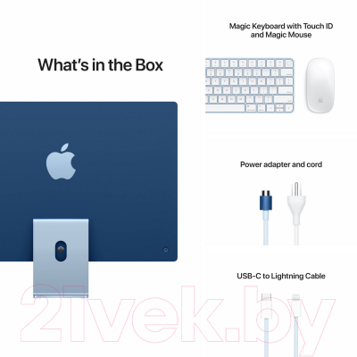 Моноблок Apple iMac 24" M1 2021 256GB / Z14M000ET (голубой)