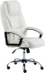 Кресло офисное Tetchair Bergamo кожзам (хром/белый 36-01) - 