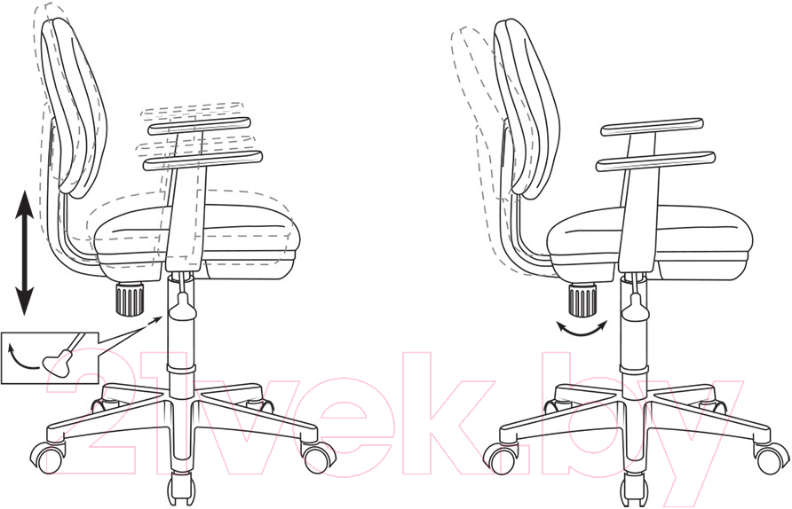 Кресло детское Бюрократ CH-W 356AXSN (песочный Sticks 02/пластик белый)