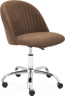 Кресло офисное Tetchair Melody флок (коричневый)