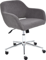 Кресло офисное Tetchair Modena хром/флок (серый) - 