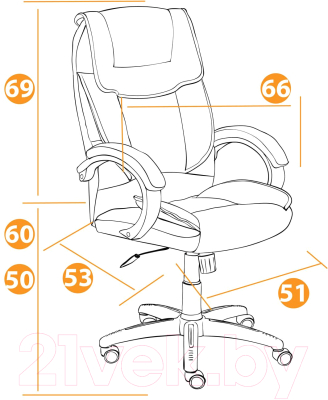 Кресло офисное Tetchair Oreon кожзам (коричневый/коричневый перфорированный)