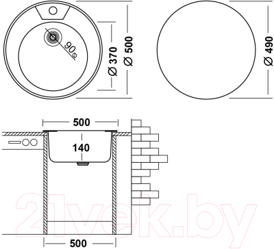 Мойка кухонная Ukinox FAD500 GT6K 0C