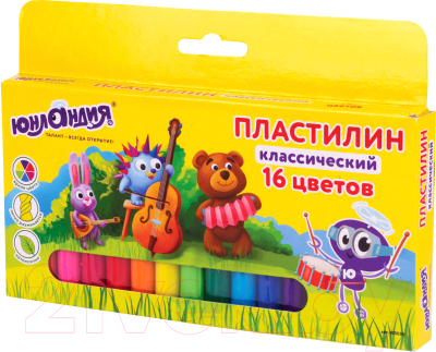 Изображение товара Пластилин Юнландия Юнландик-музыкант / 105030 (16цв)