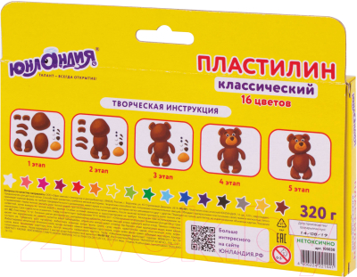 Изображение товара Пластилин Юнландия Юнландик-музыкант / 105030 (16цв)