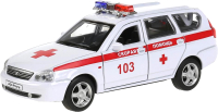 Автомобиль игрушечный Технопарк Lada Priora Скорая Помощь / PRIORAWAG-12AMB-WH - 