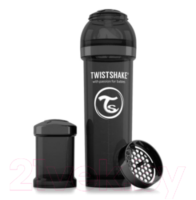 Бутылочка для кормления Twistshake Superhero антиколиковая / 78044 (330мл, черный)