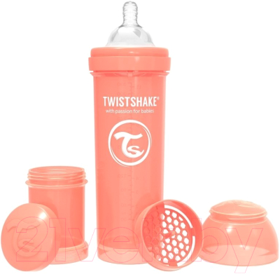 Бутылочка для кормления Twistshake Pastel Peach антиколиковая/ 78316 (330мл, пастельный персиковый)