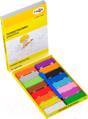 Изображение товара Пластилин ГАММА Юный художник / 280046 (16цв)