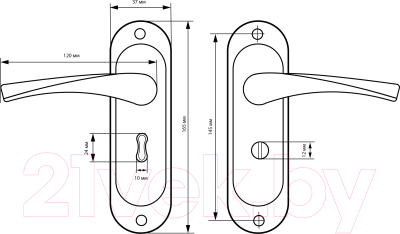 Ручка дверная Стандарт PH 103/50 L SN (левая, матовый никель)