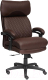 Кресло офисное Tetchair Chief кожзам/ткань (коричневый/коричневый стеганный) - 