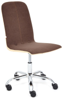 Кресло офисное Tetchair Rio флок/кожзам (коричневый/бежевый) - 