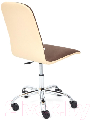 Кресло офисное Tetchair Rio флок/кожзам (коричневый/бежевый)