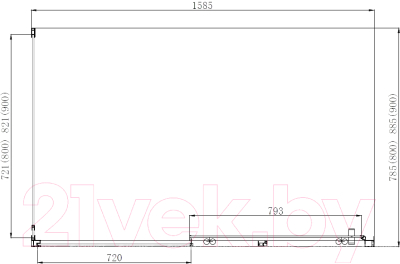 Душевой уголок Aquanet Alfa 160x80 / NAA1131