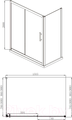 Душевой уголок Aquanet Delta 160x80 / NPE1131