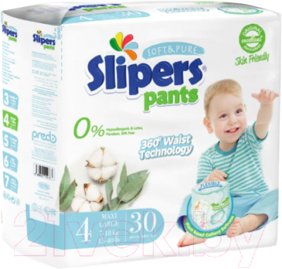 Подгузники-трусики детские Slipers L 7-18кг / Pants30 (30шт)