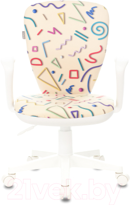 Кресло детское Бюрократ KD-W10AXSN (песочный Sticks 02 пластик белый)