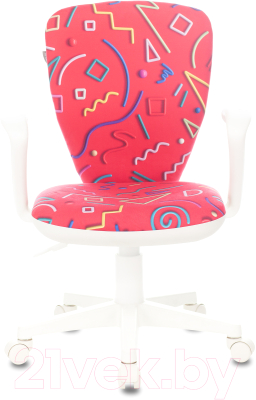 Изображение товара Кресло детское Бюрократ KD-W10AXSN (малиновый Sticks 05 пластик белый)