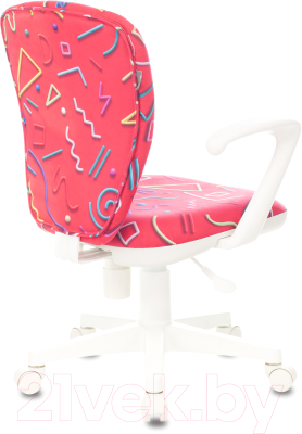 Кресло детское Бюрократ KD-W10AXSN (малиновый Sticks 05 пластик белый)