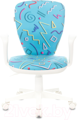 Кресло детское Бюрократ KD-W10AXSN (голубой Sticks 06 пластик белый)
