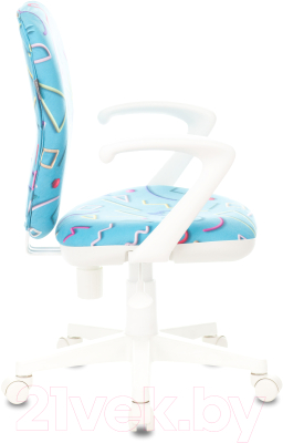Кресло детское Бюрократ KD-W10AXSN (голубой Sticks 06 пластик белый)