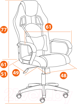 Кресло геймерское Tetchair Driver флок/ткань (коричневый)