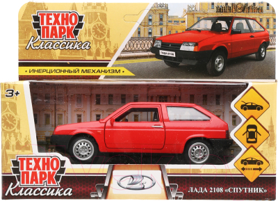Автомобиль игрушечный Технопарк Lada-2108 Спутник / 2108-12-RD