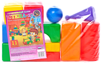 Развивающая игрушка Строим счастливое детство Строительный набор Стена-2 / 5243 (11эл)
