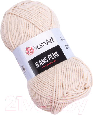 Пряжа для вязания Yarnart Jeans Plus 55% хлопок, 45% полиакрил, 100г / 05 (160м, телесный)