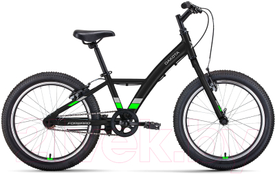 Детский велосипед Forward Dakota 20 1.0 2022 / RBK22FW20581 (черный/ярко-зеленый)