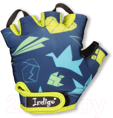 Велоперчатки Indigo Speed / IN325 (2XS, синий/желтый)
