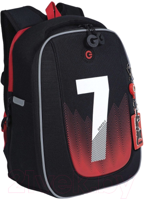Изображение товара Школьный рюкзак Grizzly RAf-293-5 (черный/красный)