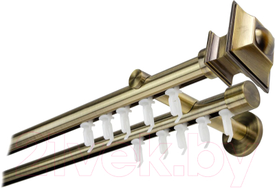 Карниз для штор Lm Decor Верди 2р 19/19мм (антик, 4.0м)