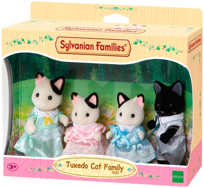 Набор фигурок коллекционных Sylvanian Families Семья черно-белых кошек / 5181