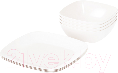 Набор тарелок Альтернатива Квадро / М8474 (белый)