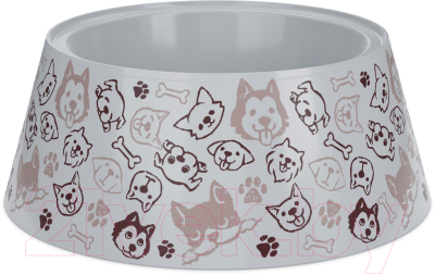 Миска для животных Альтернатива Dogs / М4721 (серый)