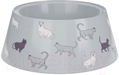 Миска для животных Альтернатива Cats / М4368 (серый)
